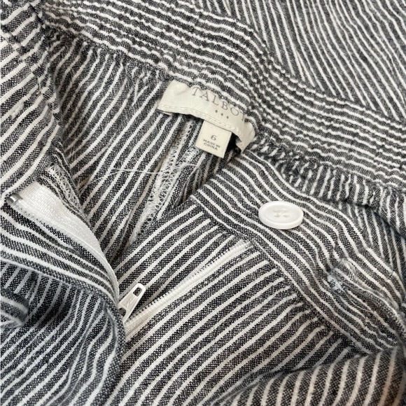 Talbots Gray and White Pinstripe Trousers pants women’s size m chambray linen - Picture 15 of 16